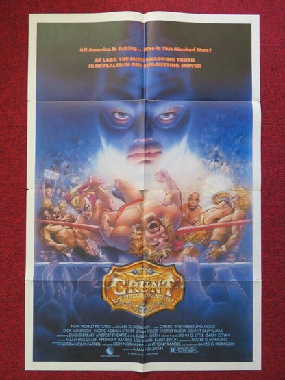 GRUNT! THE WRESTLING MOVIE FOLDED US ONE SHEET POSTER DICK MURDOCH 1985 - Rendezvous Cinema