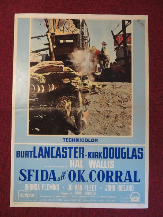 GUNFIGHT AT THE O.K CORRAL ITALIAN FOTOBUSTA POSTER BURT LANCASTER DOUGLAS 1957 Rendezvous Cinema Movie posters