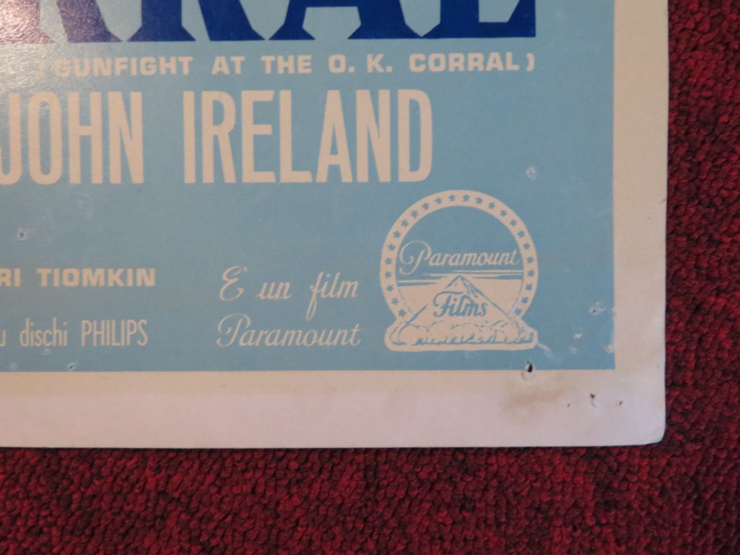 GUNFIGHT AT THE O.K CORRAL ITALIAN FOTOBUSTA POSTER BURT LANCASTER DOUGLAS 1957 Rendezvous Cinema Movie posters