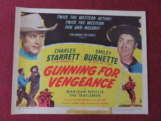 GUNNING FROM VENGEANCE US HALF SHEET (22"x 28") POSTER CHARLES STARRETT 1946 - Rendezvous Cinema