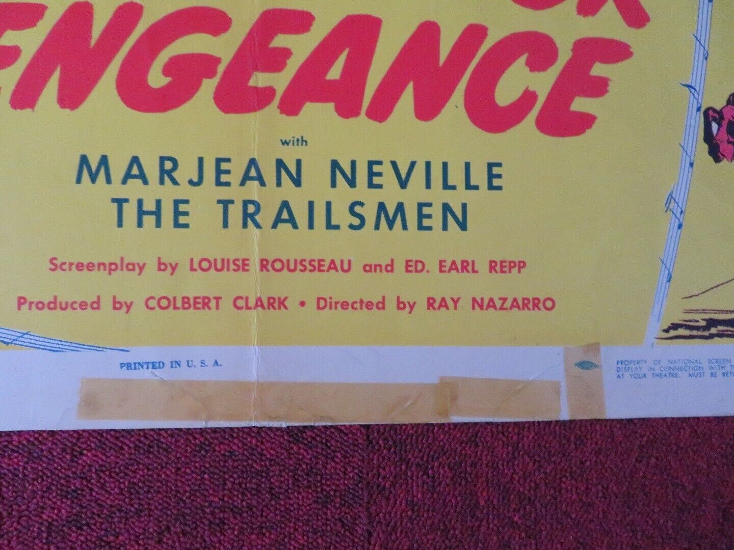 GUNNING FROM VENGEANCE US HALF SHEET (22"x 28") POSTER CHARLES STARRETT 1946 - Rendezvous Cinema