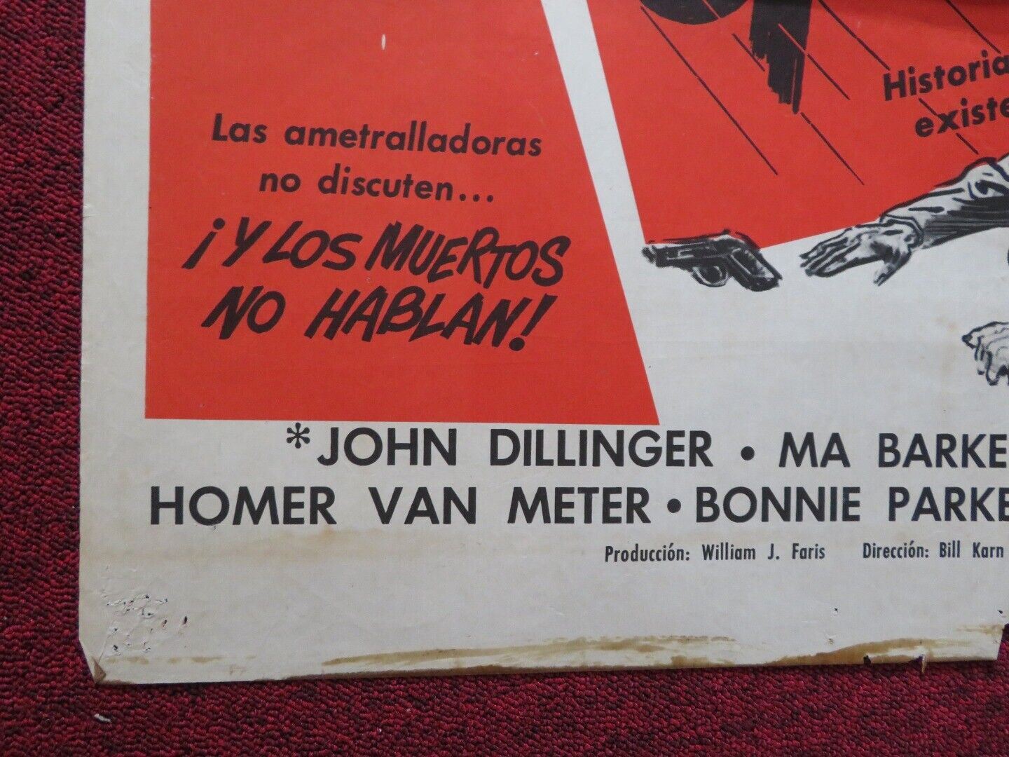 GUNS DON'T ARGUE FOLDED ARGENTINA POSTER MYRON HEALEY JEAN HARVEY 1957 - Rendezvous Cinema