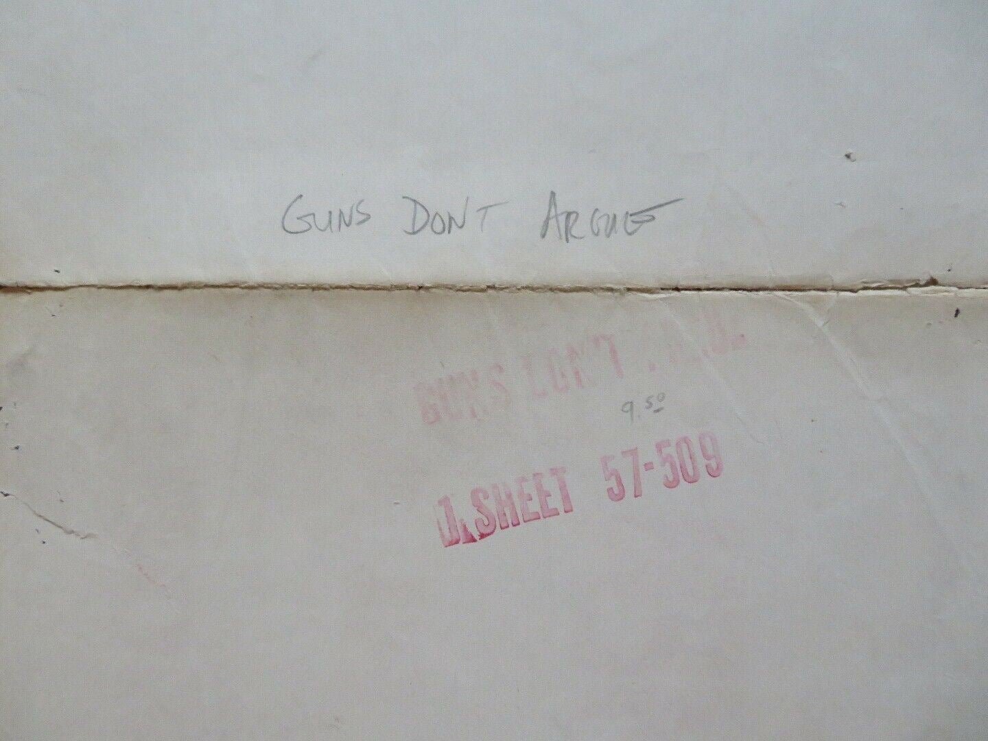 GUNS DON'T ARGUE US ONE SHEET POSTER JOHN DILLINGER MA BARKER 1957 - Rendezvous Cinema