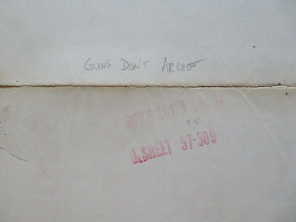 GUNS DON'T ARGUE US ONE SHEET POSTER JOHN DILLINGER MA BARKER 1957 - Rendezvous Cinema