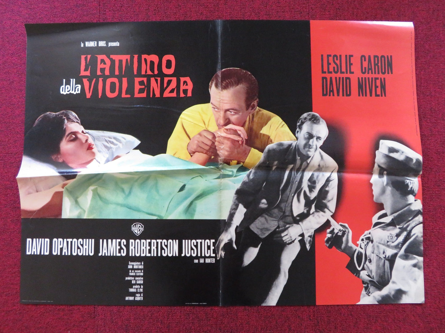 GUNS OF DARKNESS - A ITALIAN FOGLIO POSTER LESLIE CARON DAVID NIVEN 1962 Rendezvous Cinema Movie posters