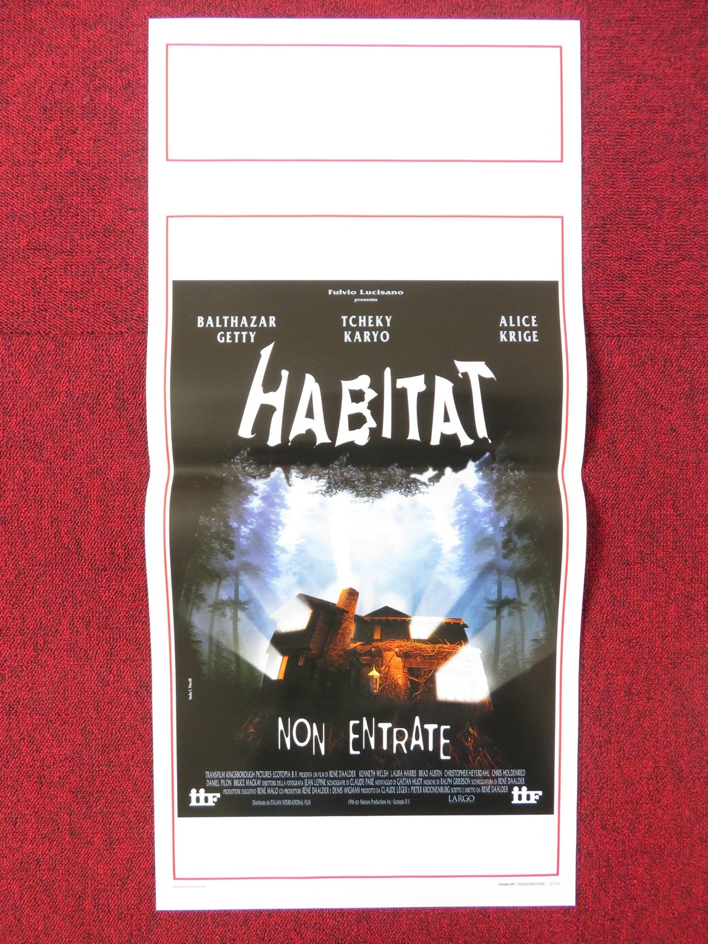 HABITAT - NON ENTRATE ITALIAN LOCANDINA POSTER BALTHAZAR GETTY TCHEKY KARYO 1997 Rendezvous Cinema Movie posters