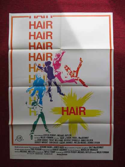 HAIR SPANISH POSTER JOHN SAVAGE TREAT WILLIAMS 1979 Rendezvous Cinema Movie posters