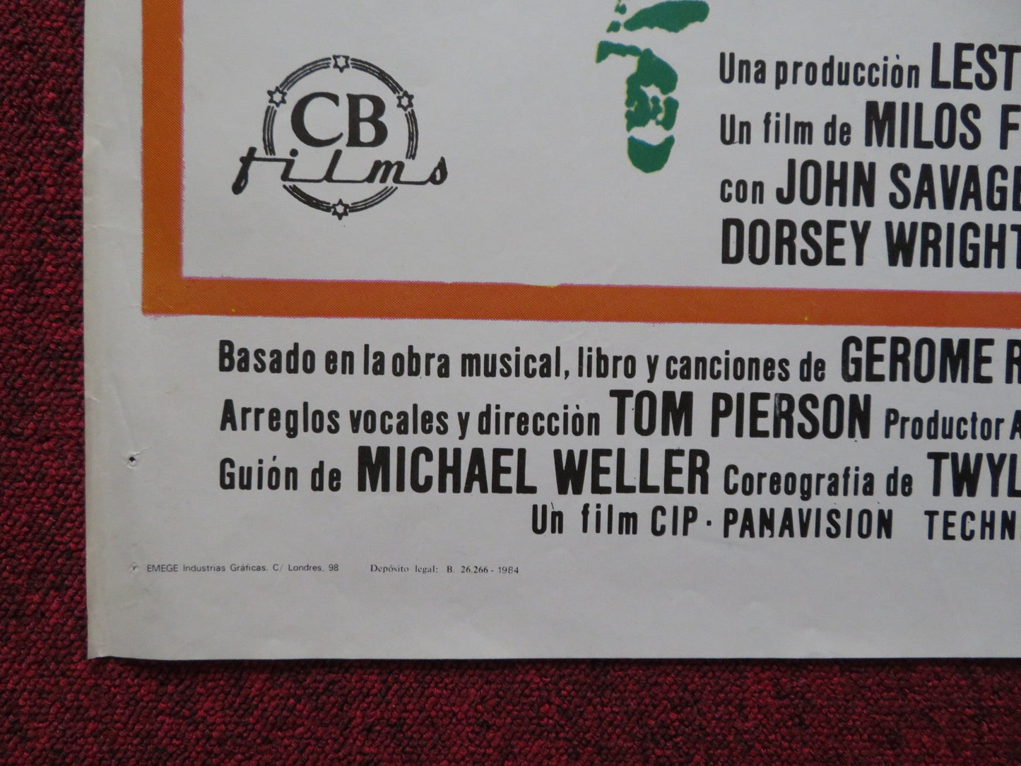 HAIR SPANISH POSTER JOHN SAVAGE TREAT WILLIAMS 1979 Rendezvous Cinema Movie posters