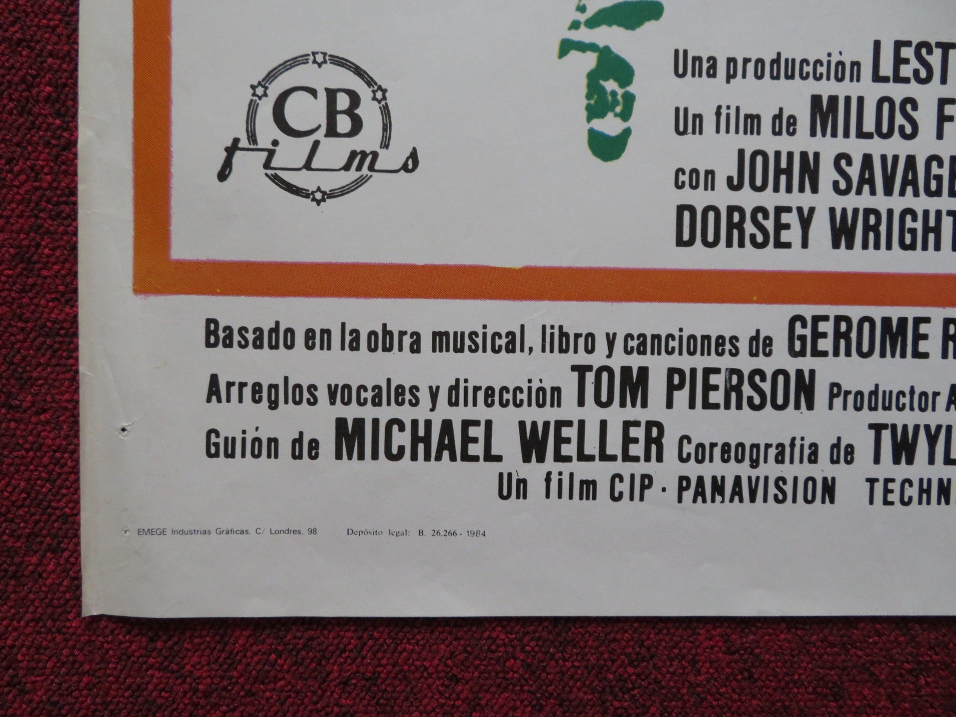 HAIR SPANISH POSTER JOHN SAVAGE TREAT WILLIAMS 1979 Rendezvous Cinema Movie posters