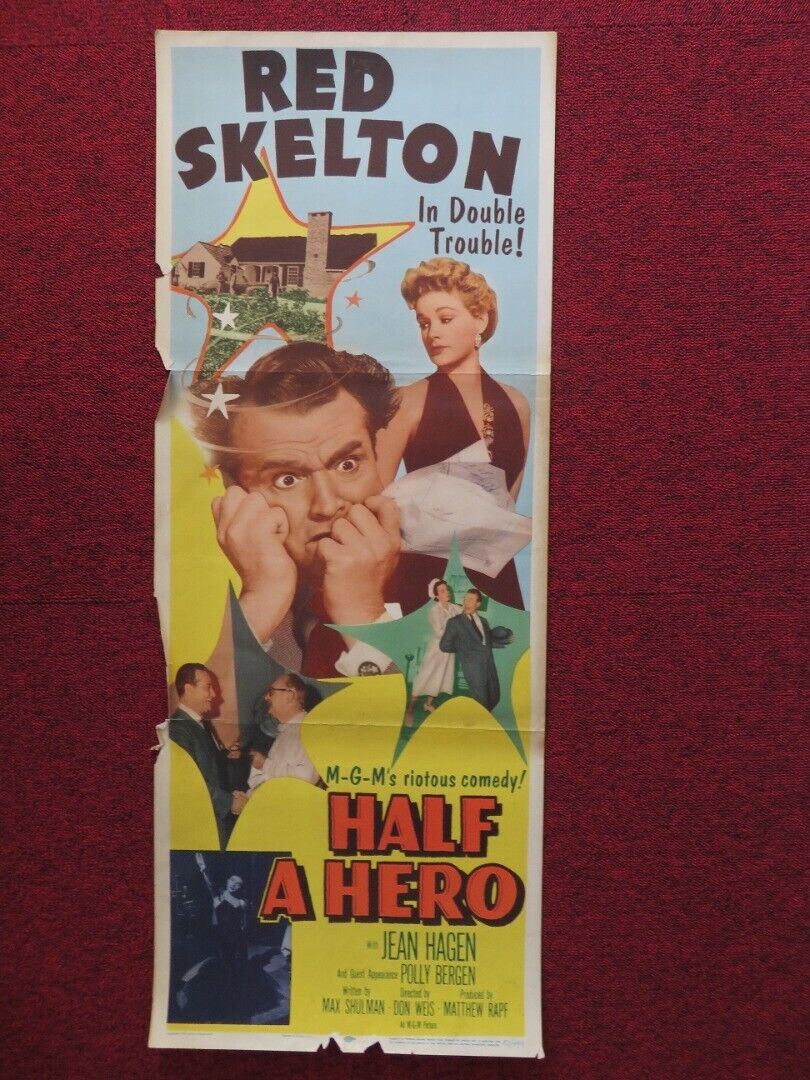 HALF A HERO US INSERT (14"x 36") POSTER RED SKELTON JEAN HAGEN 1953 Movie posters