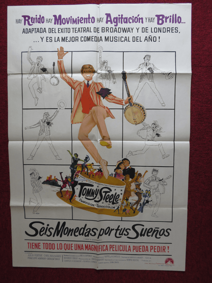 HALF A SIXPENCE FOLDED ARGENTINA ONE SHEET POSTER TOMMY STEELE JULIA FOSTER 1967 Rendezvous Cinema Movie posters