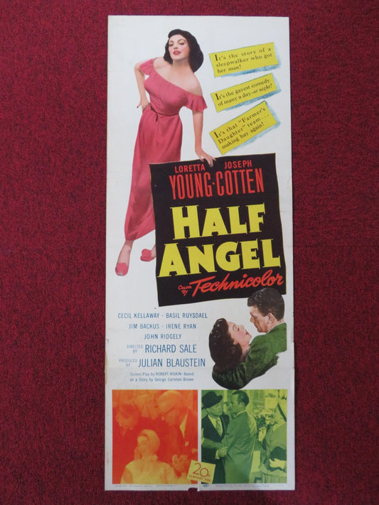 HALF ANGEL US INSERT (14"x 36") POSTER LORETTA YOUNG JOSEPH COTTEN 1951 Rendezvous Cinema Movie posters