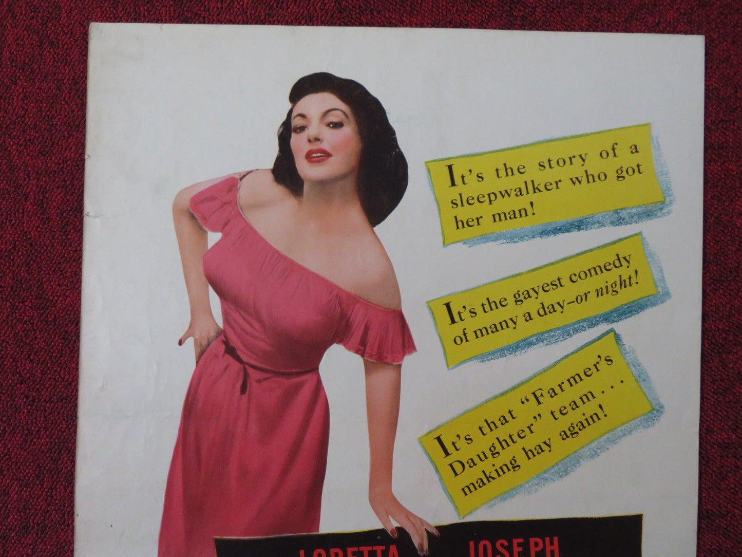 HALF ANGEL US INSERT (14"x 36") POSTER LORETTA YOUNG JOSEPH COTTEN 1951 Rendezvous Cinema Movie posters