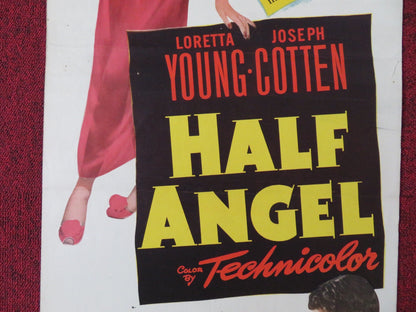 HALF ANGEL US INSERT (14"x 36") POSTER LORETTA YOUNG JOSEPH COTTEN 1951 Rendezvous Cinema Movie posters