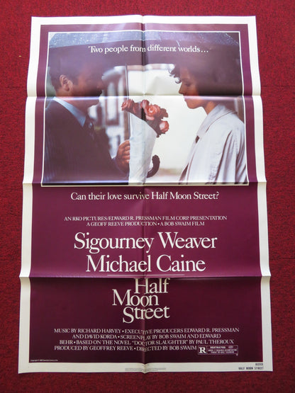 HALF MOON STREET FOLDED US ONE SHEET POSTER SIGOURNEY WEAVER MICHAEL CAINE 1986 Rendezvous Cinema Movie posters