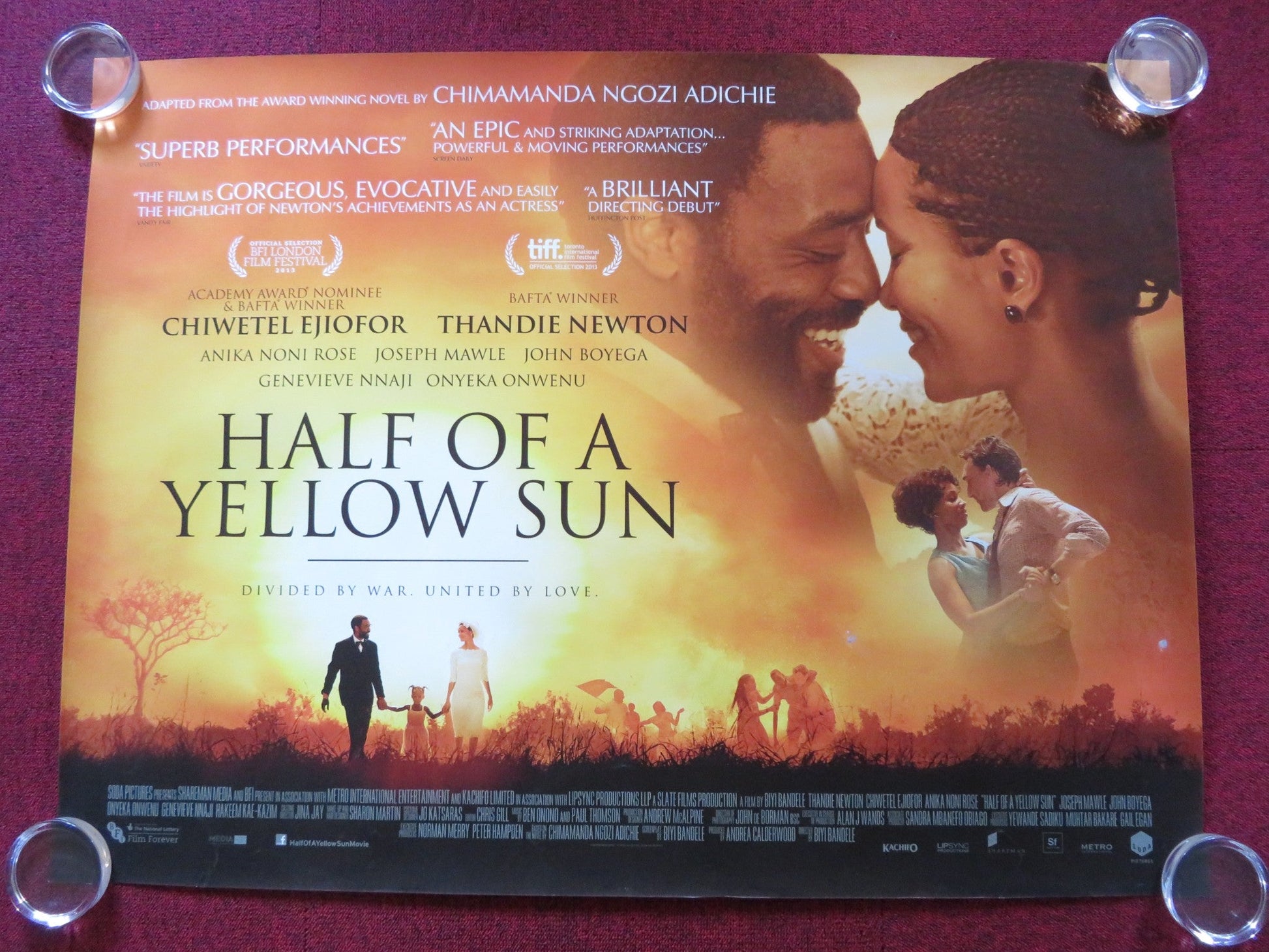 HALF OF A YELLOW SUN UK QUAD ROLLED POSTER THANDIWE NEWTON CHIWETEL EJIOFOR 2013 Rendezvous Cinema Movie posters