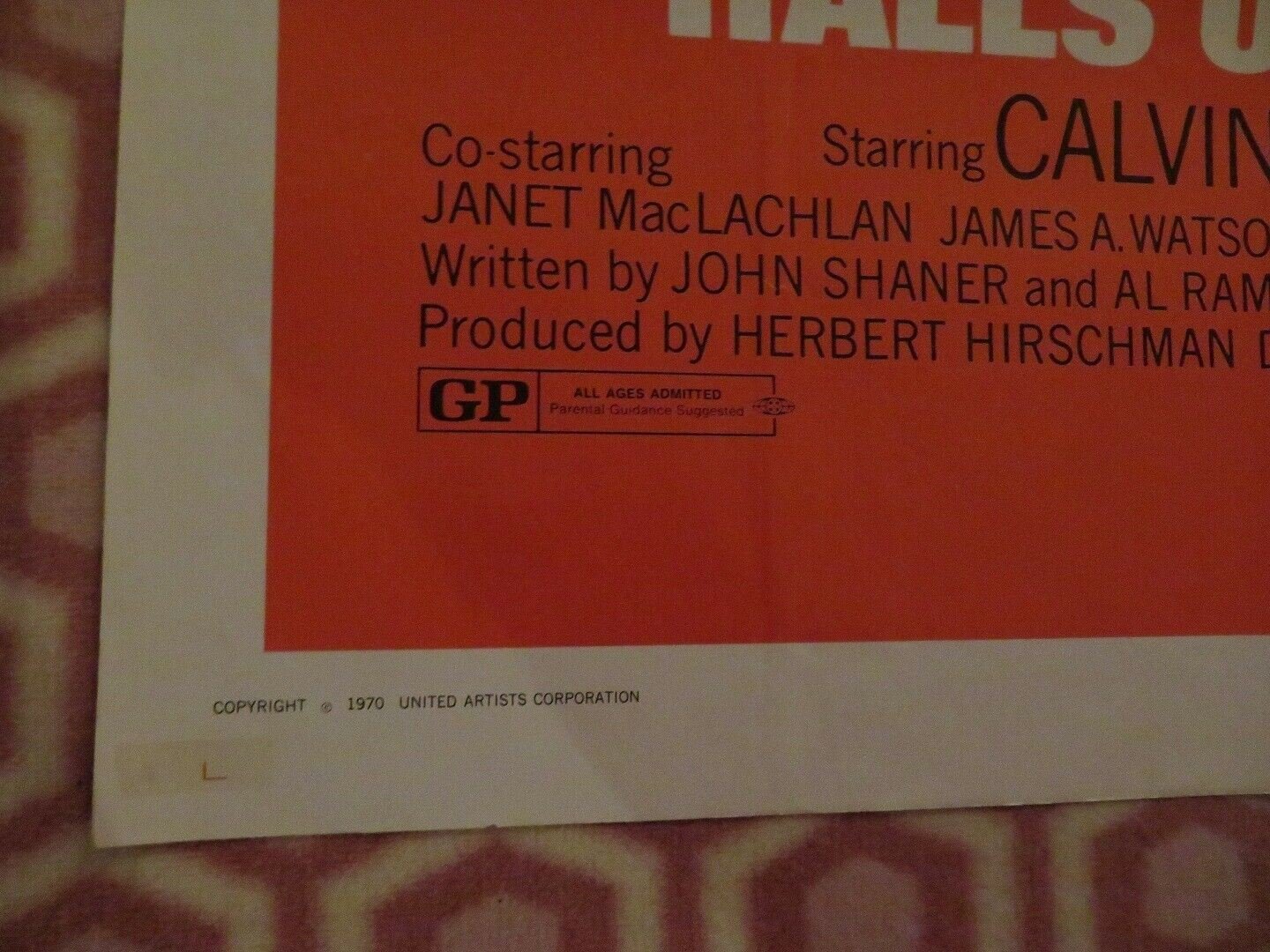 HALLS OF ANGER US ONE SHEET POSTER TONY CALVIN LOCKHART 1970 Movie posters