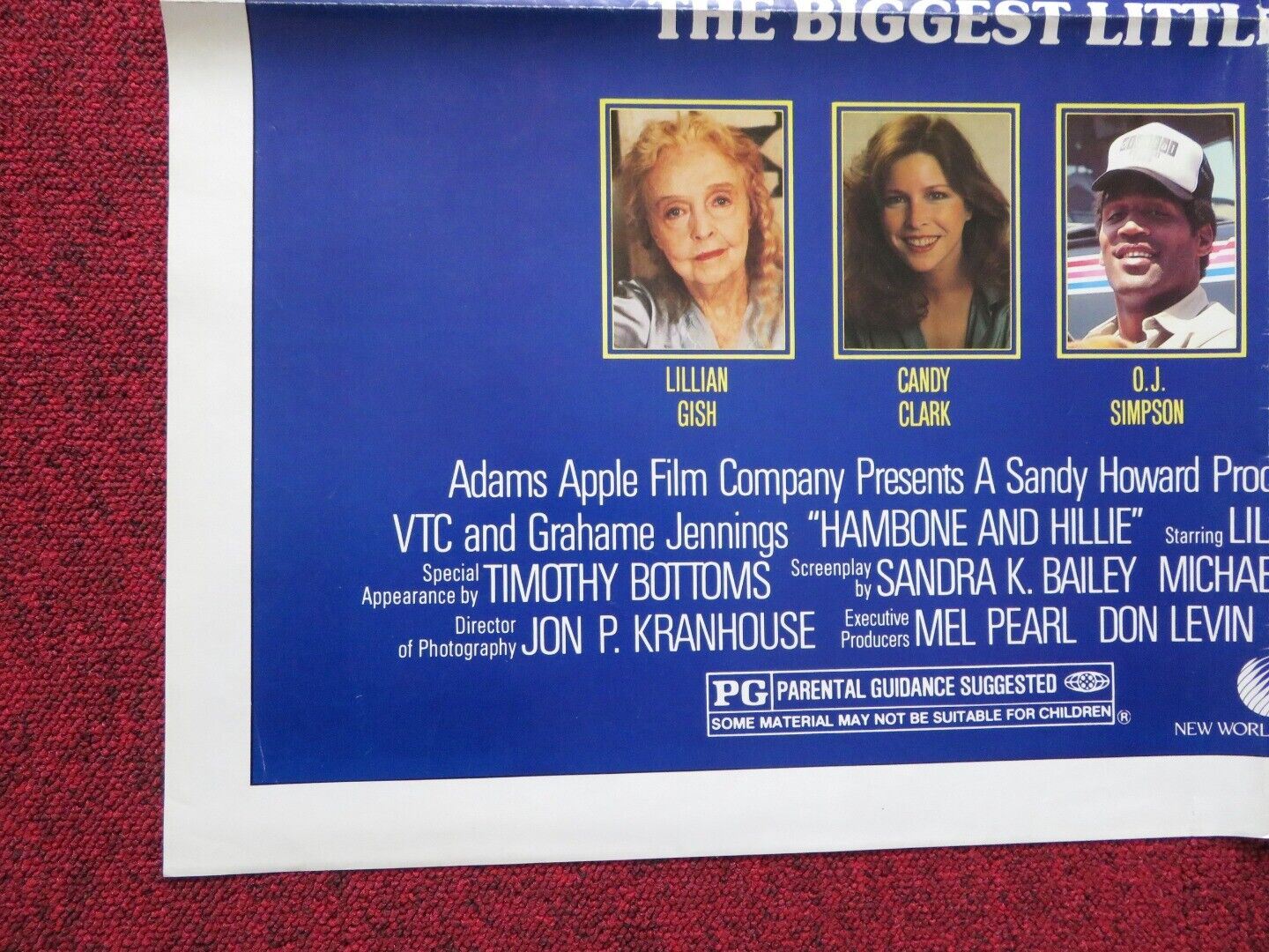 HAMBONE & HILLIE FOLDED US ONE SHEET POSTER O.J. SIMPSON LILLIAN GISH 1983 Movie posters