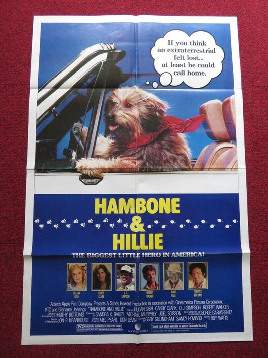 HAMBONE & HILLIE FOLDED US ONE SHEET POSTER O.J. SIMPSON LILLIAN GISH 1983 Movie posters