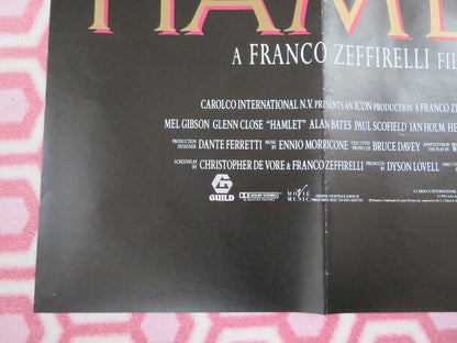 HAMLET QUAD (30" x 40") POSTER MEL GIBSON GLENN CLOSE 1990 Movie posters