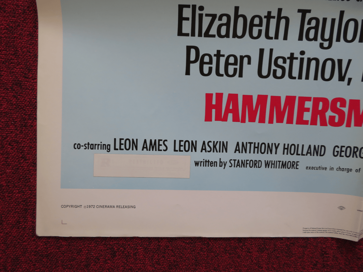 HAMMERSMITH IS OUT FOLDED US ONE SHEET POSTER ELIZABETH TAYLOR RICHRD BURTON '72 Rendezvous Cinema Movie posters