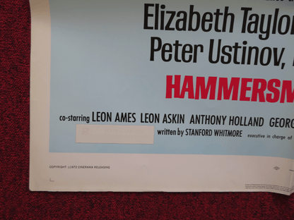 HAMMERSMITH IS OUT FOLDED US ONE SHEET POSTER ELIZABETH TAYLOR RICHRD BURTON '72 Rendezvous Cinema Movie posters