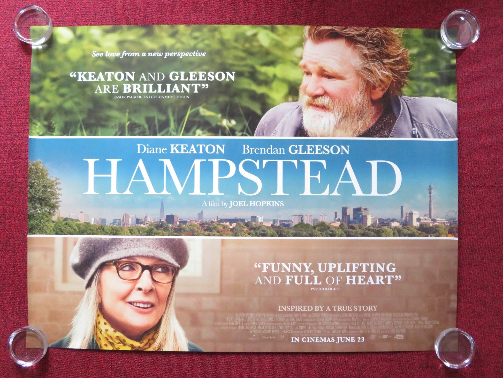 HAMPSTEAD UK QUAD (30"x 40") ROLLED POSTER BRENDAN GLEESON DIANE KEATON 2017 Rendezvous Cinema Movie posters