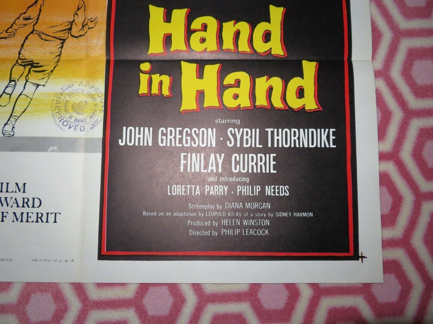 HAND IN HAND US ONE SHEET POSTER JOHN GREGSON SYBIL THORNDIKE 1961 Movie posters