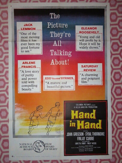 HAND IN HAND US ONE SHEET POSTER JOHN GREGSON SYBIL THORNDIKE 1961 Movie posters
