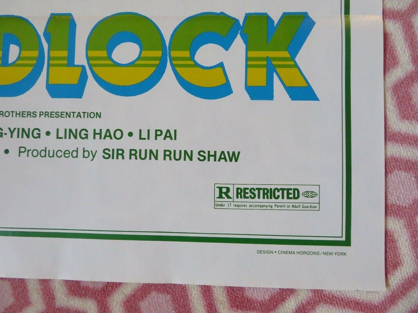 HANDLOCK / Shaolin Handlock US ONE SHEET ROLLED POSTER LI CHENG - YING 1980 Movie posters