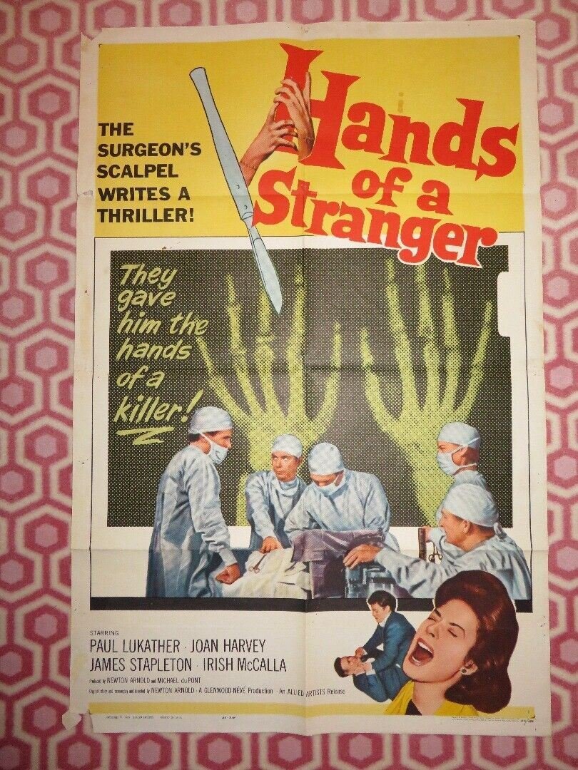 HANDS OF A STRANGER US ONE SHEET POSTER PAUL LUKATHER JOAN HARVEY 1962 Movie posters