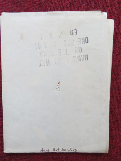 HANG YOUR HAT ON THE WIND FOLDED US ONE SHEET POSTER DISNEY RICK NATOLI 1969 Rendezvous Cinema Movie posters