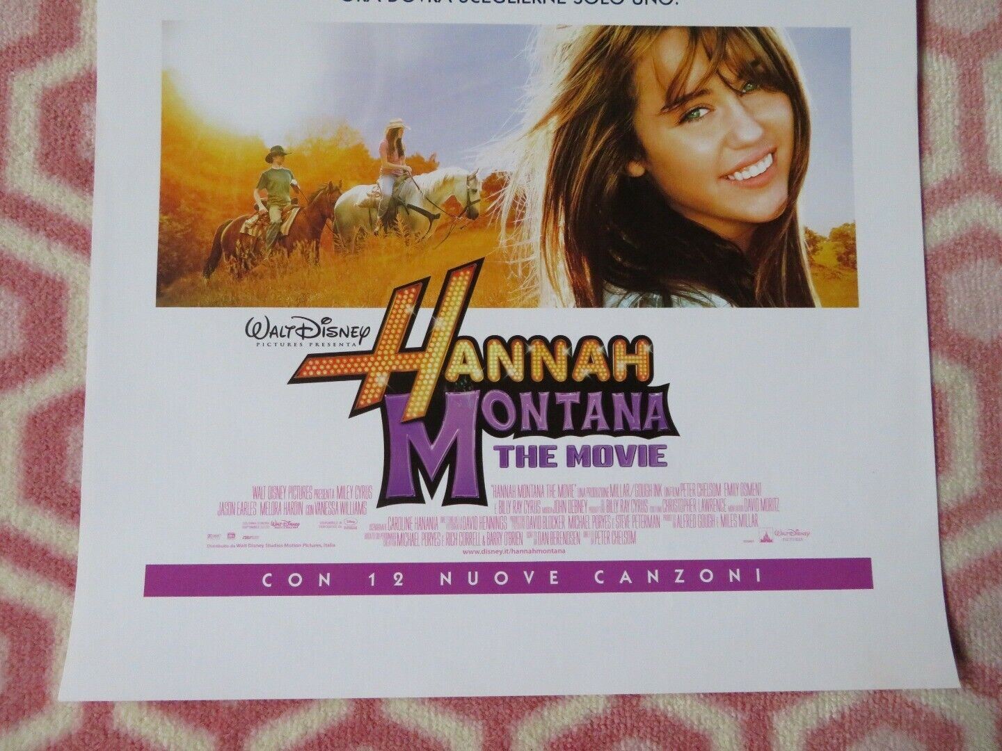 HANNAH MONTANA THE MOVIE ITALIAN LOCANDINA (26.5"x13") POSTER DISNEY 2009 Movie posters