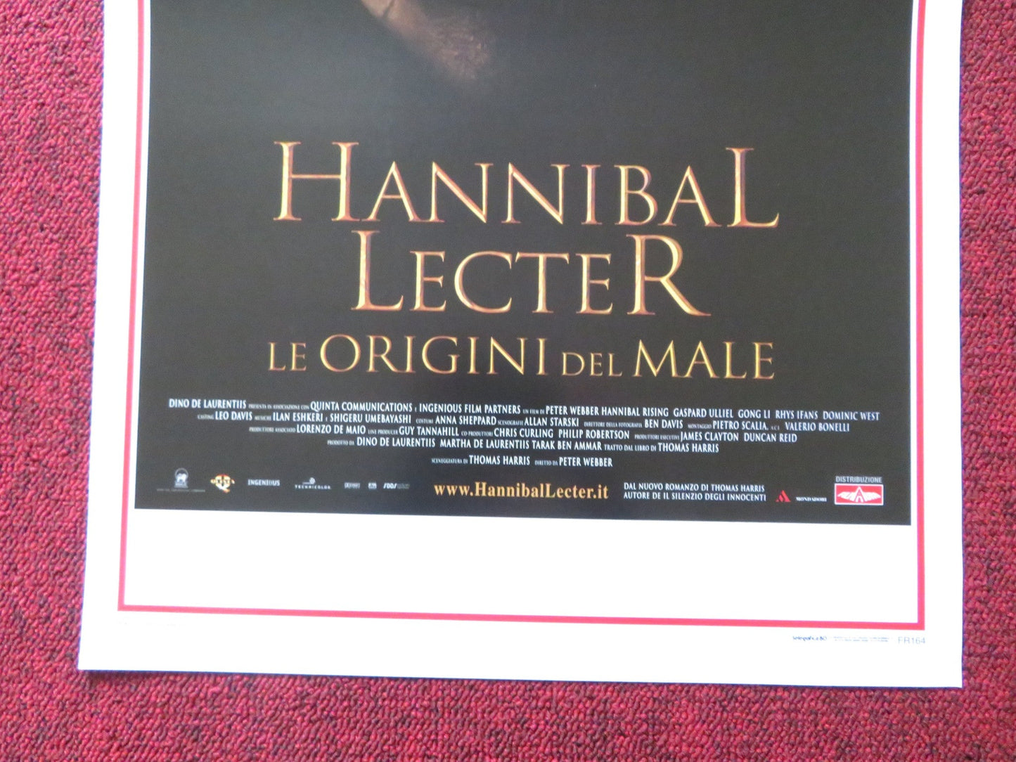 HANNIBAL LECTER / HANNIBAL RISING ITALIAN LOCANDINA POSTER THOMAS HARRIS 2007 Rendezvous Cinema Movie posters