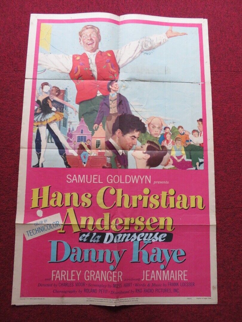 HANS CHRISTIAN ANDERSEN FOLDED US ONE SHEET POSTER DANNY KAYE FARLEY GRANGER '53 - Rendezvous Cinema