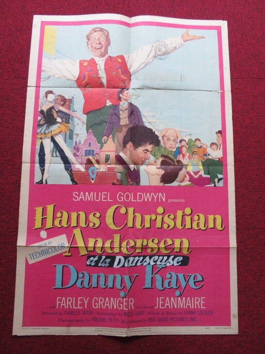 HANS CHRISTIAN ANDERSEN FOLDED US ONE SHEET POSTER DANNY KAYE FARLEY GRANGER '53 - Rendezvous Cinema