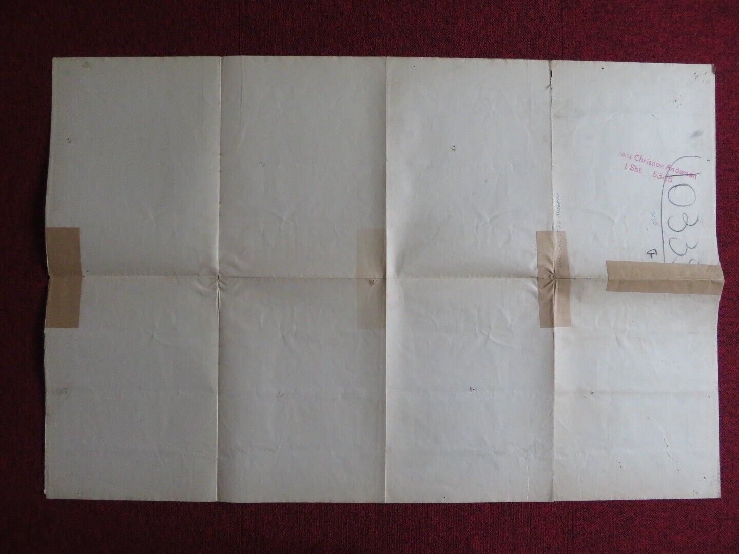 HANS CHRISTIAN ANDERSEN FOLDED US ONE SHEET POSTER DANNY KAYE FARLEY GRANGER '53 - Rendezvous Cinema