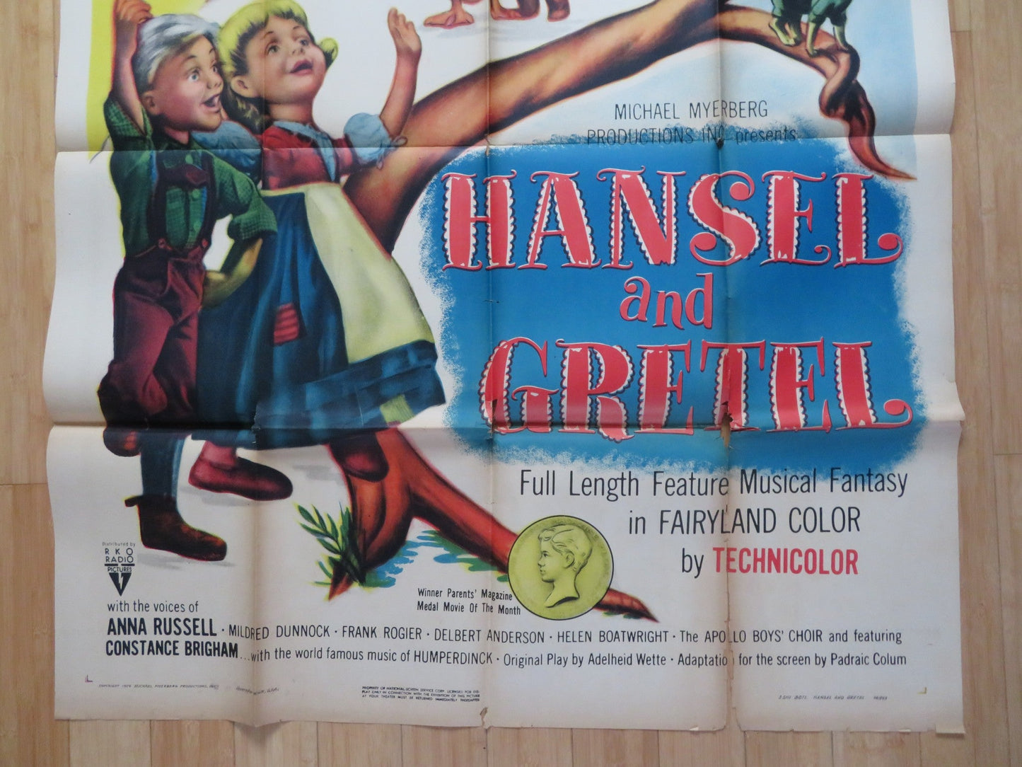 HANSEL AND GRETEL US 3 SHEET POSTER ANNA RUSSELL MILDRED DUNNOCK 1954 Rendezvous Cinema Movie posters