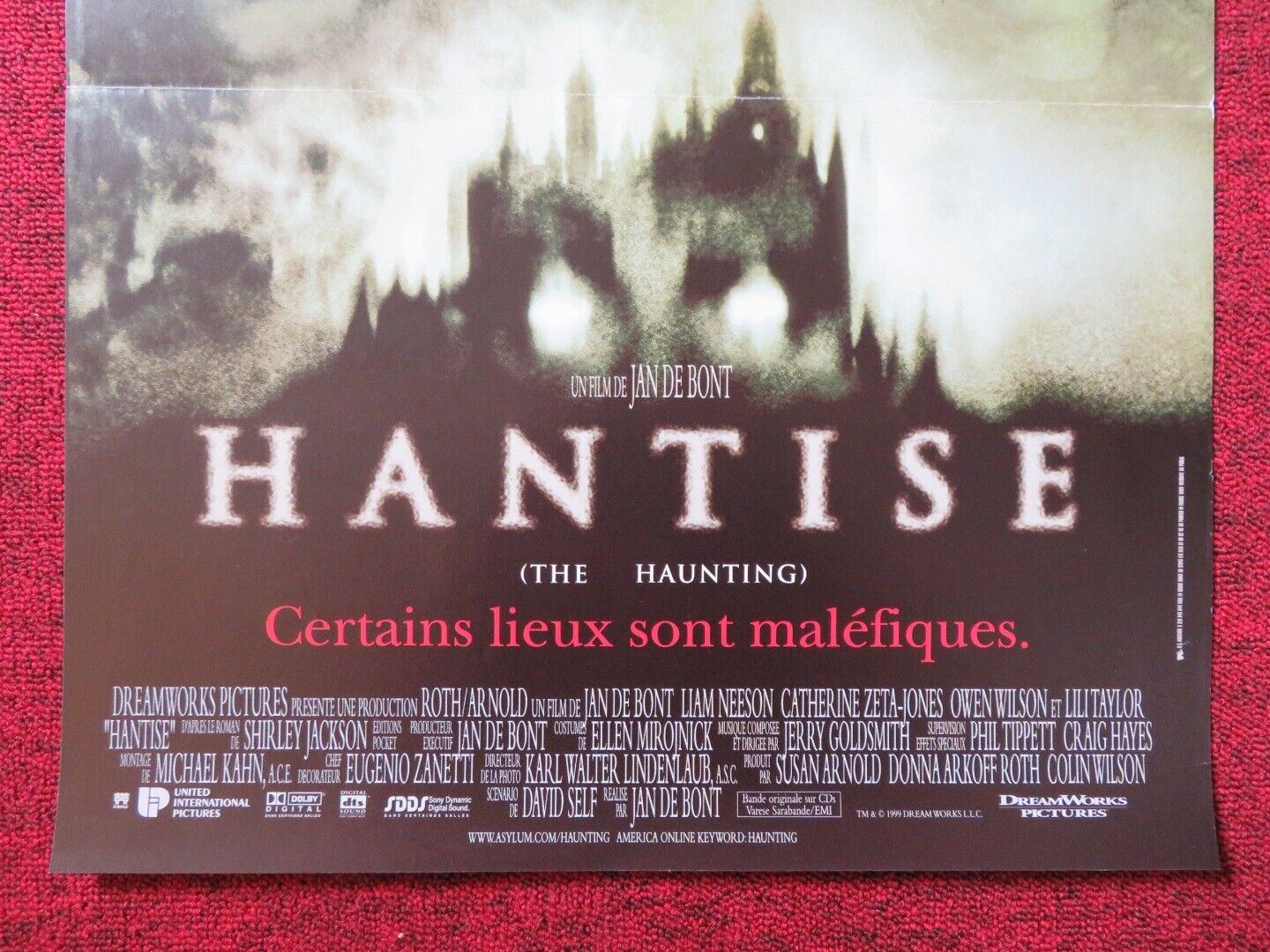 HANTISE / THE HAUNTING FRENCH (16"x 21.5") POSTER LIAM NEESON ZETA - JONES 1999 Movie posters