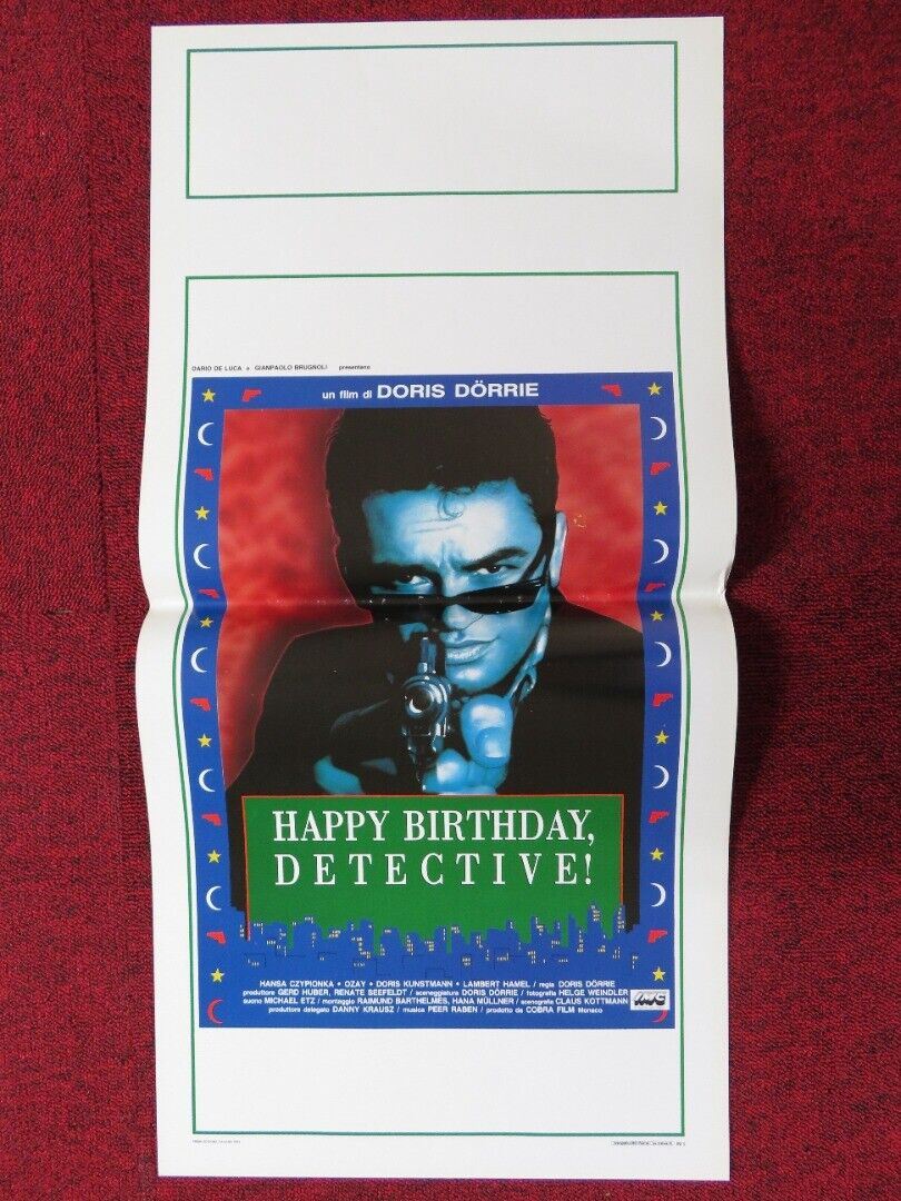HAPPY BIRTHDAY DETECTIVE ITALIAN LOCANDINA (27.5"x13") POSTER DORIS DORRIE 1992 Movie posters