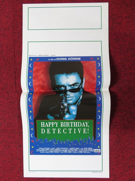 HAPPY BIRTHDAY DETECTIVE ITALIAN LOCANDINA (27.5"x13") POSTER DORIS DORRIE 1992 Movie posters