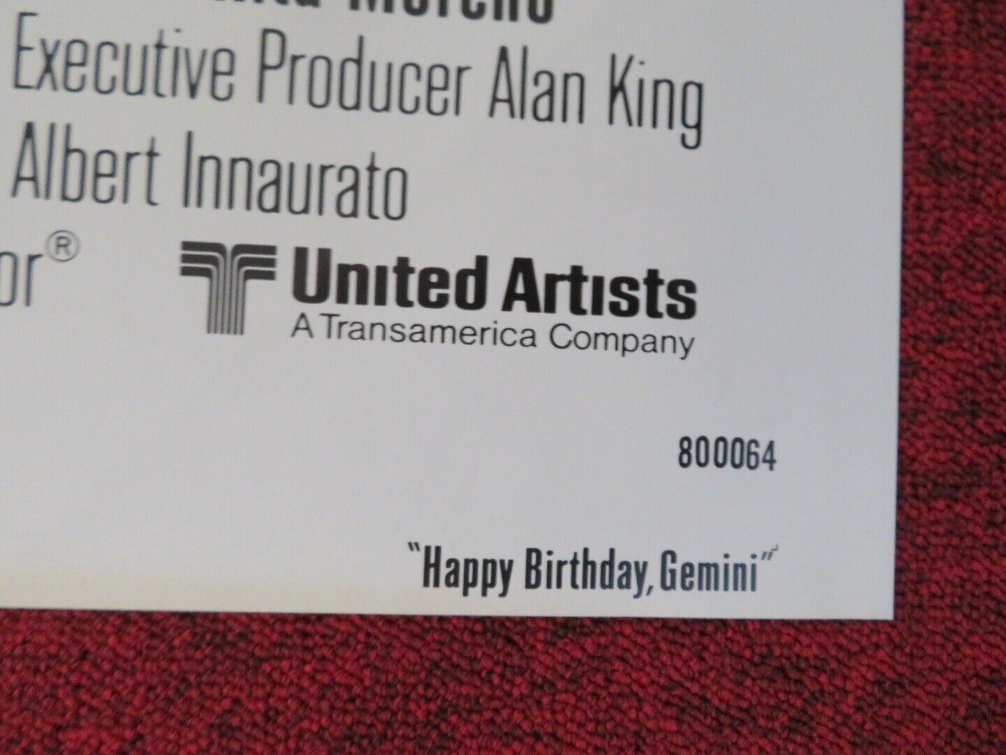 HAPPY BIRTHDAY GEMINI FOLDED US ONE SHEET POSTER MADELINE KHAN RITA MORENO 1980 Movie posters