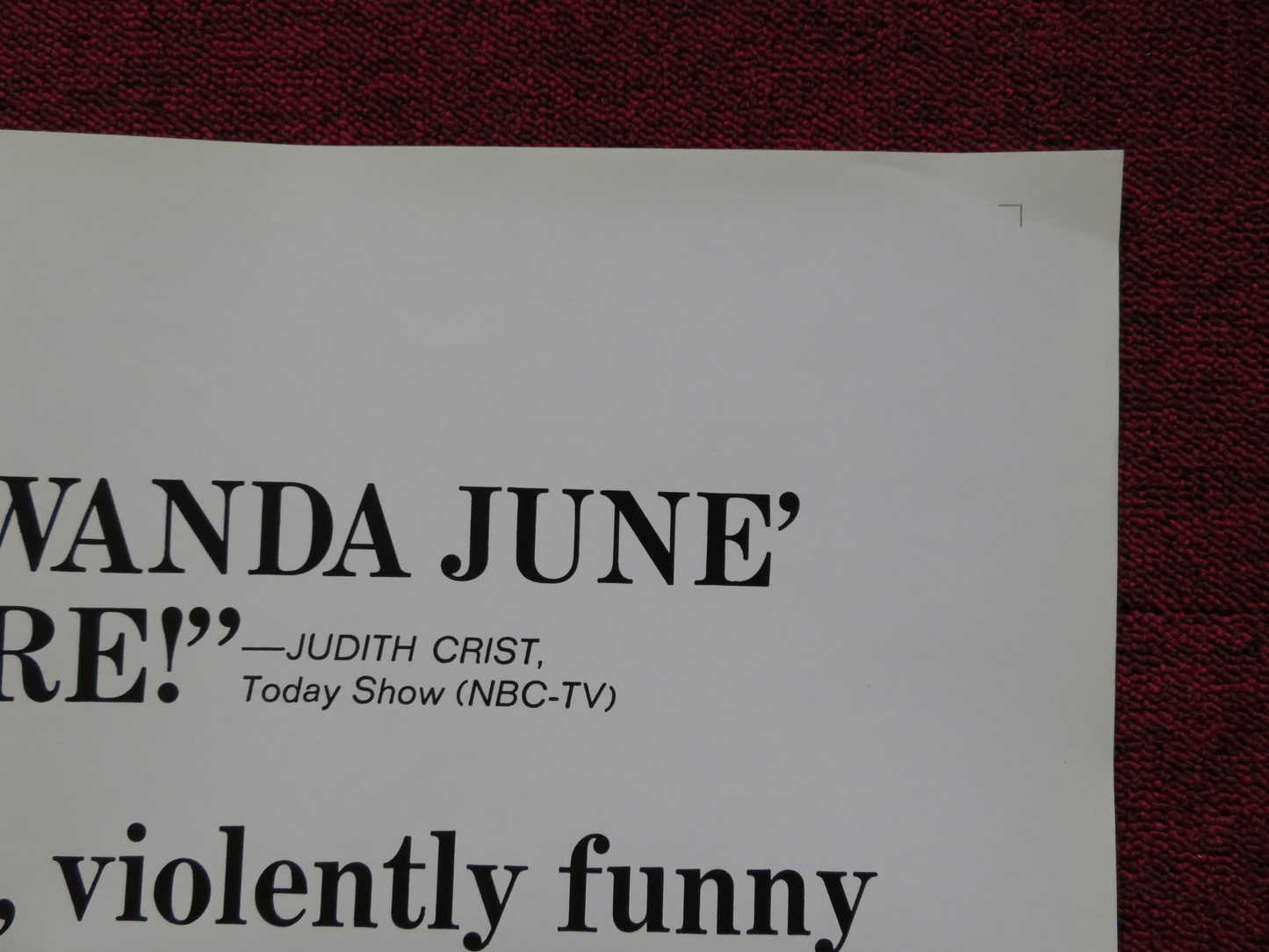 HAPPY BIRTHDAY WANDA JUNE FOLDED US ONE SHEET POSTER ROD STEIGER S.YORK 1971 Rendezvous Cinema Movie posters