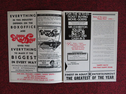 HAPPY DAYS UNCUT - US PRESSBOOK CINDY WEST JOE O'BRIEN 1974 Rendezvous Cinema Movie posters