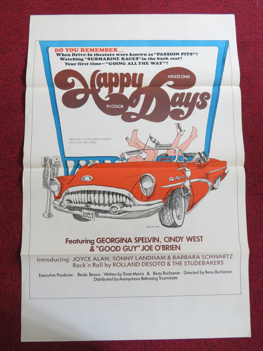 HAPPY DAYS US TRI FOLDED ONE SHEET ROLLED POSTER GEORGINA SPELVIN C. WEST 1974 Rendezvous Cinema Movie posters