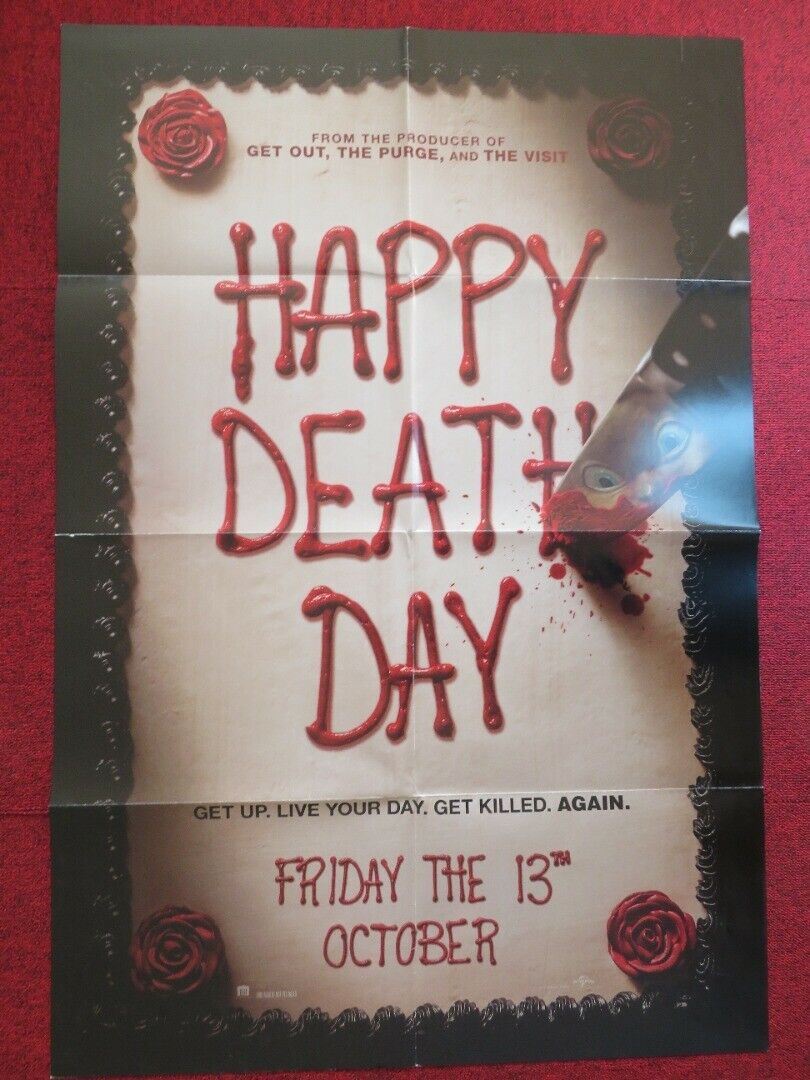 HAPPY DEATH DAY FOLDED US ONE SHEET POSTER JESSICA ROTHE 2017 Movie posters