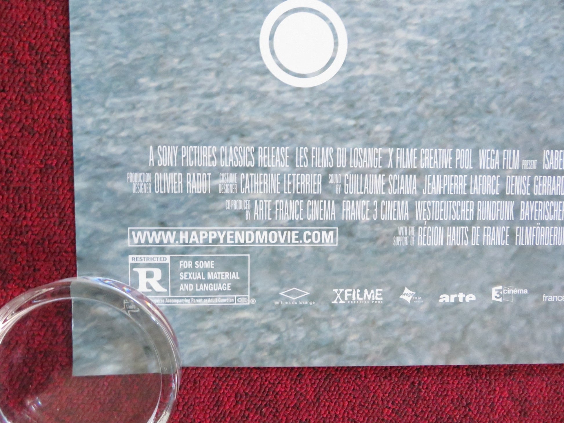 HAPPY END - b US ONE SHEET ROLLED POSTER ISABELLE HUPPERT J. L. TRINTIGNANT 2017 Rendezvous Cinema Movie posters