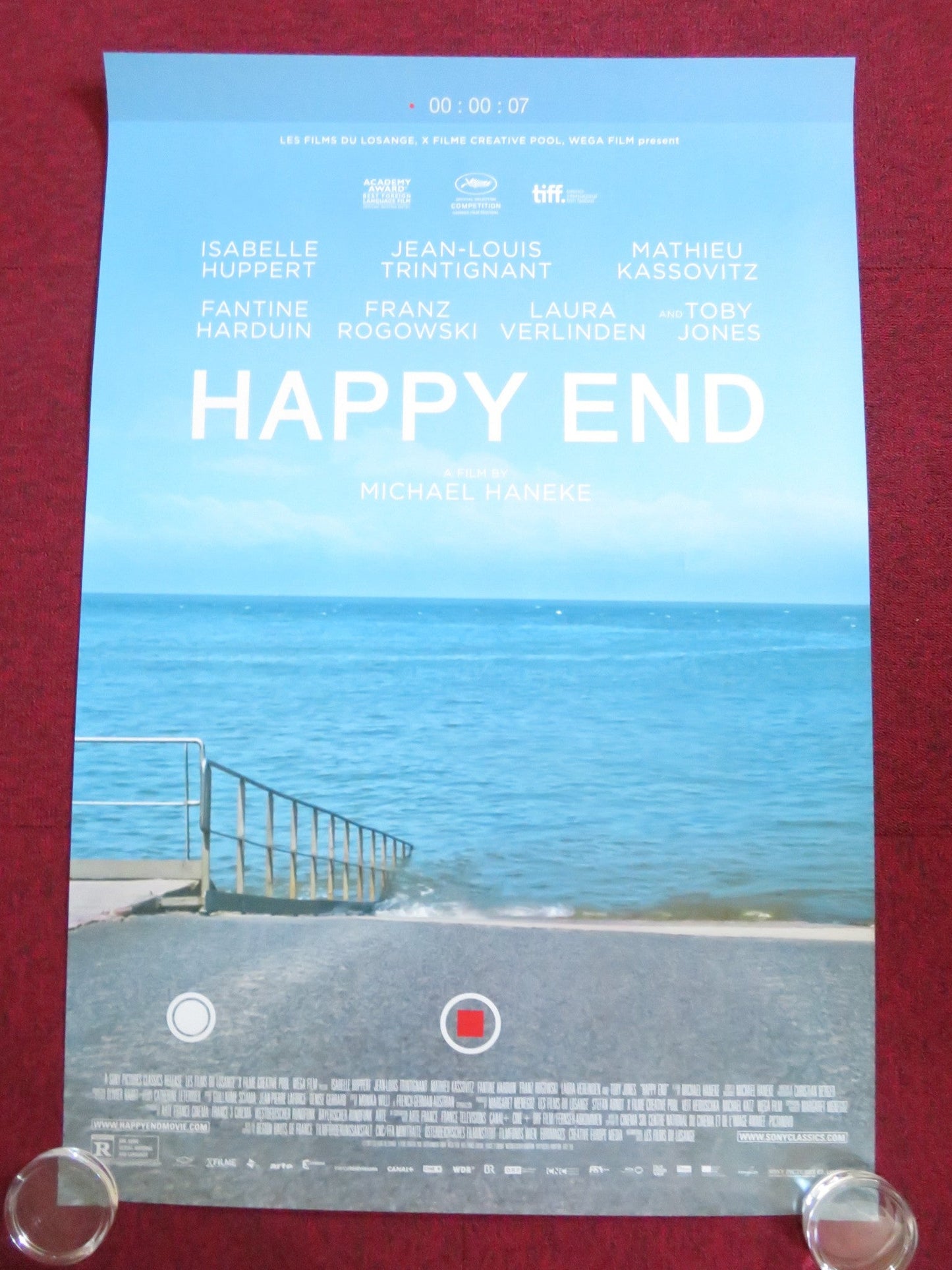 HAPPY END - b US ONE SHEET ROLLED POSTER ISABELLE HUPPERT J. L. TRINTIGNANT 2017 Rendezvous Cinema Movie posters