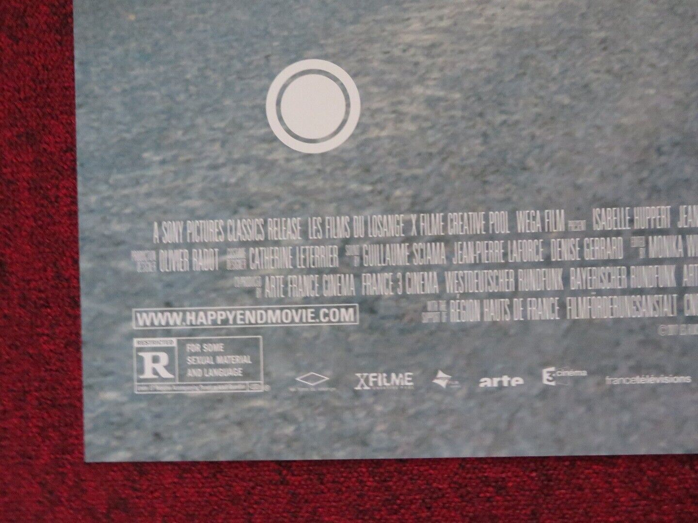 HAPPY END US ONE SHEET ROLLED POSTER ISABELLE HUPPERT JEAN LOUIS TRINTIGNANT '17 Movie posters