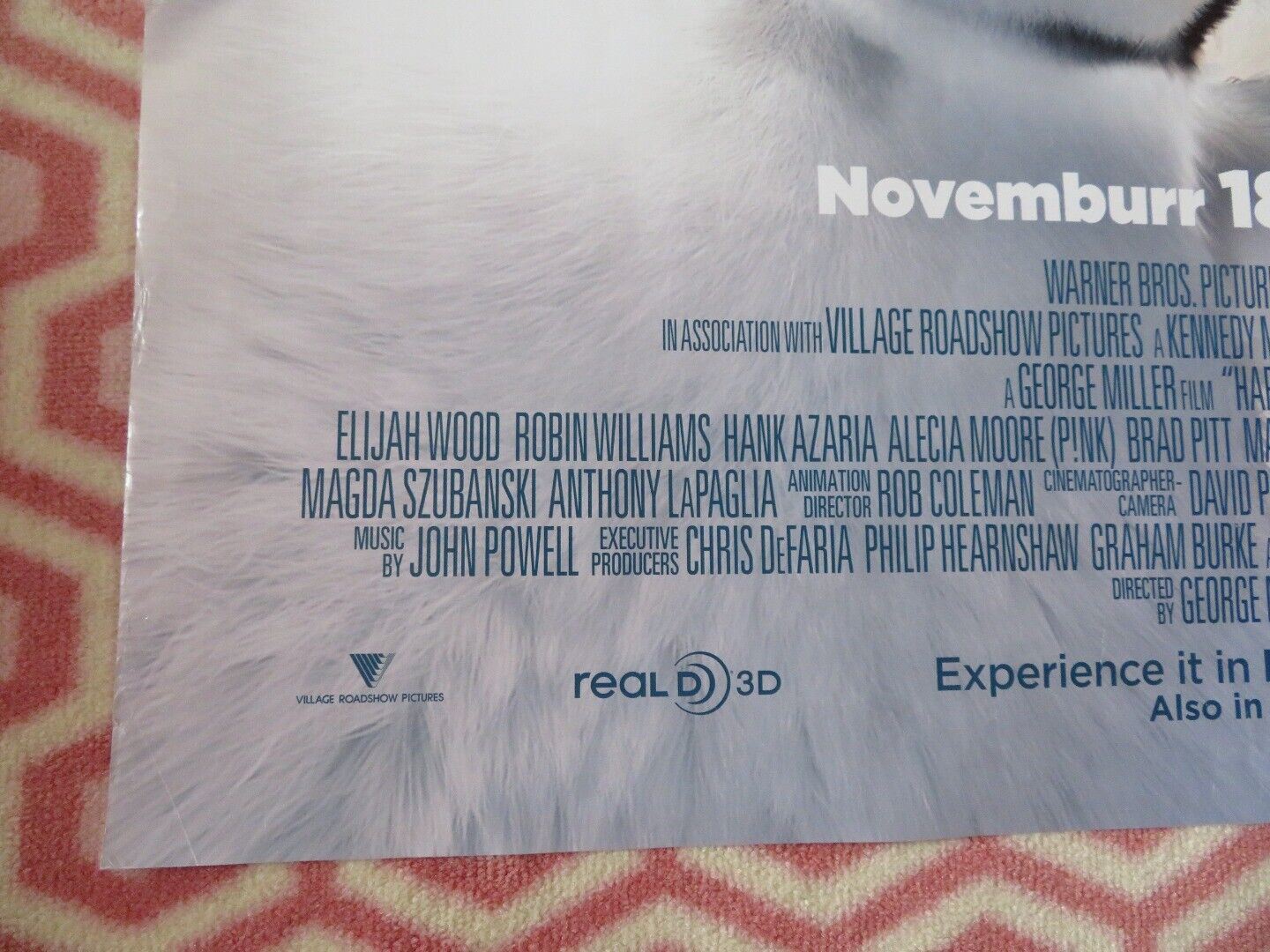 HAPPY FEET 2 US ONE SHEET ROLLED POSTER ELIJA WOOD ROBIN WILLIAMS 2011 Movie posters